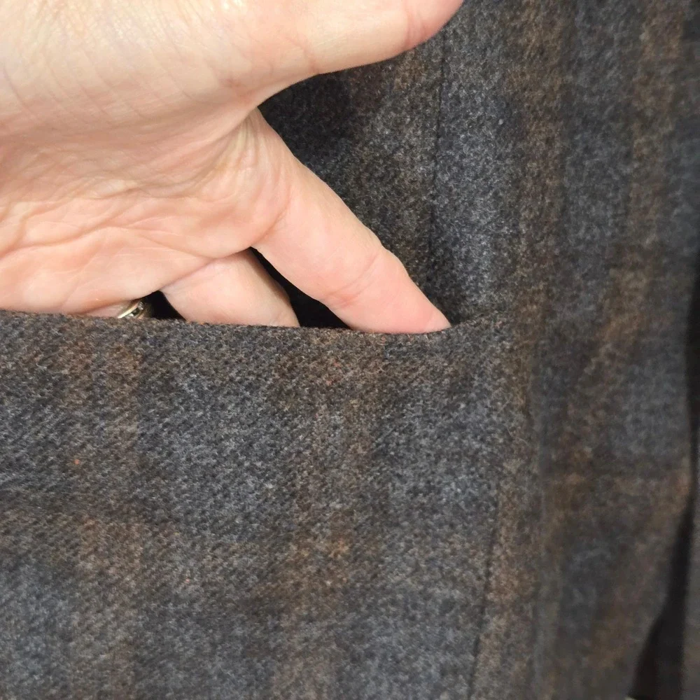 Billy Reid Wool Sport Coat Men 46R Brown Grey Plaid 2 Button Blazer Unstructured